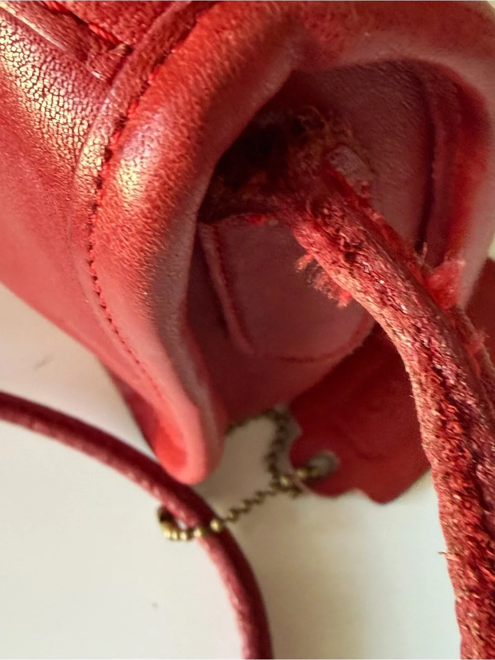 Vintage Coach 9655 Small Zippered Pouch Red NYC USA Crossbody Bag